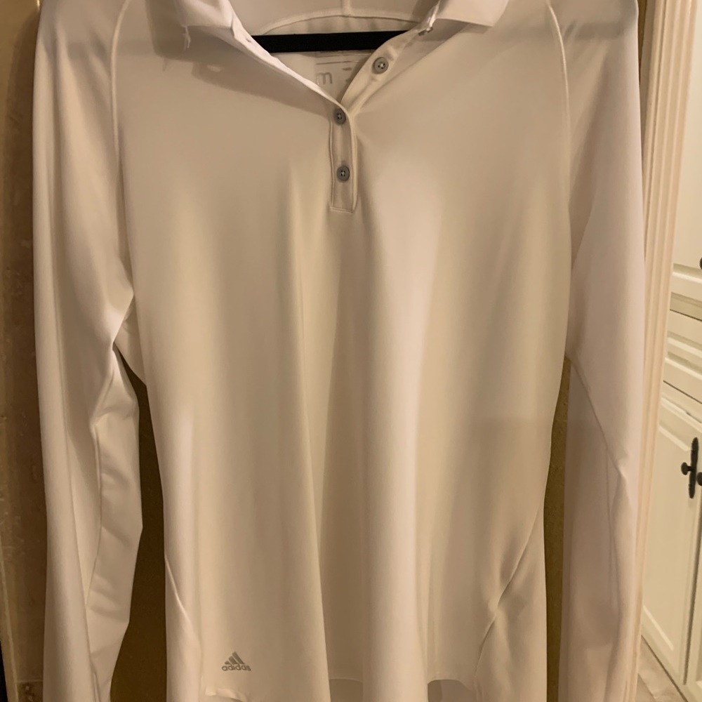 Adidas white golf shirt